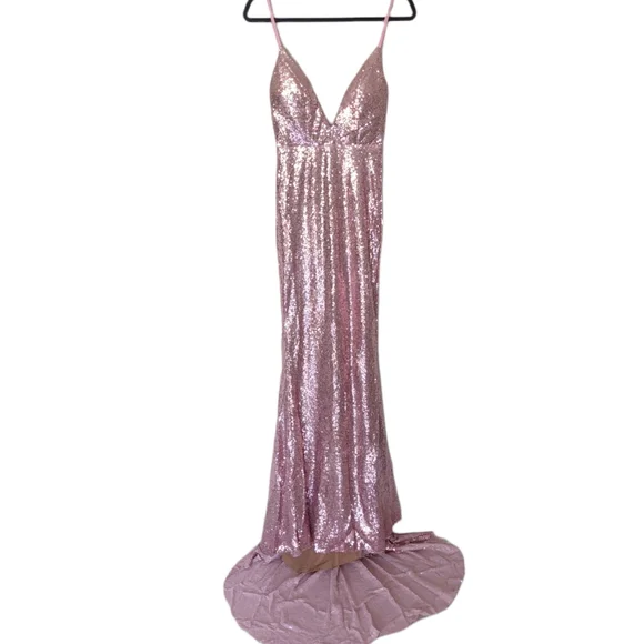 Portia and Scarlett Pink Sequin Backless Maxi Dress - Picture 3 of 10